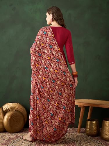 Image of SheWill Women's Mustard American Crepe Zari Sequence Embroidered Alia Cut Kurta with Pant and Dupatta
