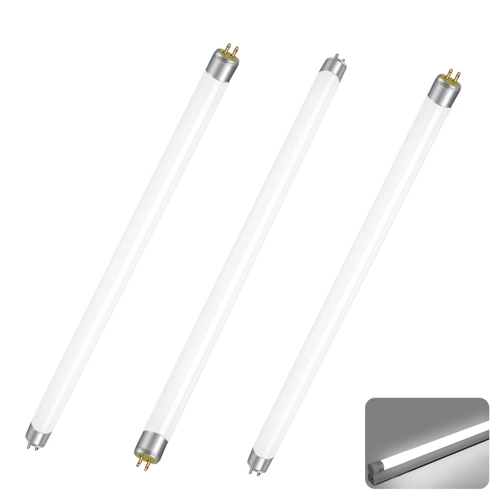 3 Pack Fluorescent Light Tubes, 18W T8 Fluorescent Tube, Size 600mm, Cool White 6500K, G13 Base Low Energy Consumption Tube Light, Emergency Energy Saving Bulb for Kitchen, Bathroom, Cabinet, Garage