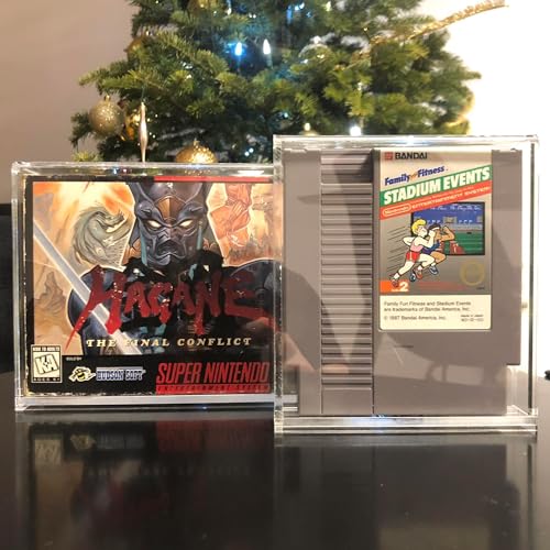 Image of Acrylic Display Protector Compatible for Nintendo NES Games Cartridge - 4MM Thick, Anti-Dust, Anti UV, and Acid-Free Compatible for Duck Hunt, Adventure Island, Mega Man, Punch Out (Pack of 2)