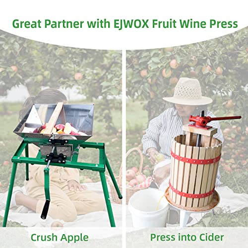 Image of 7L Hand Crank Apple and Fruit Crusher with Stand, Stainless Steel Manual Juicer Grinder for Seasonal Cider & Fresh Juice