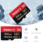 Carte Micro SD 512Go avec Adaptateur, Carte TF Full HD, Carte Mémoire Vitesse Rapide pour Dash Cam/Tablette/Téléphone de Stockage