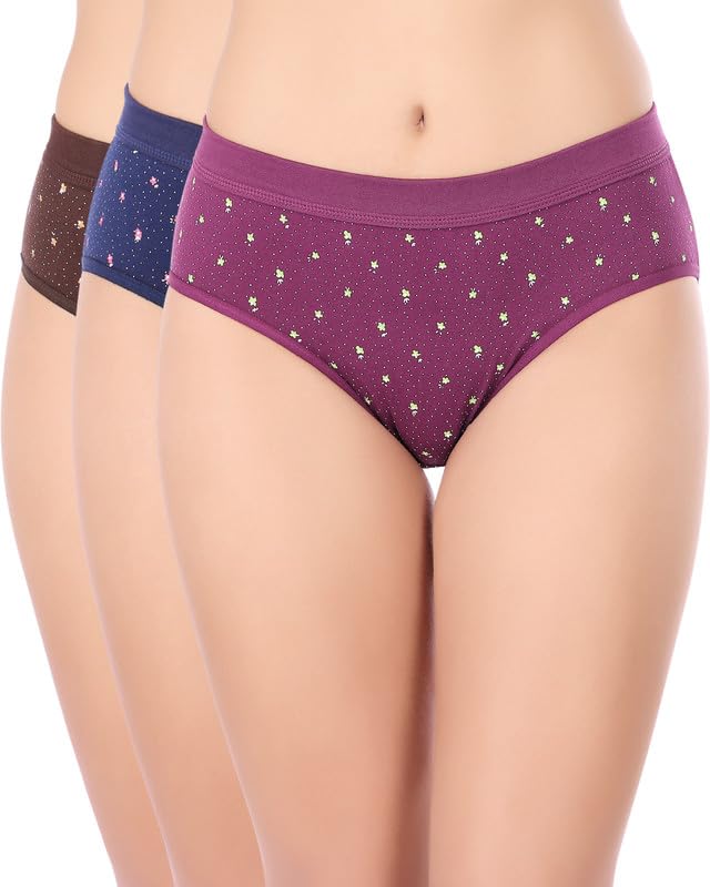 bodycare Women Premium High-Rise Briefs | Cotton Self Design Panty Outer Elastic Waistband | Bulge Control & Comfortable Fit 2937D (Pack of 3)-picture-40