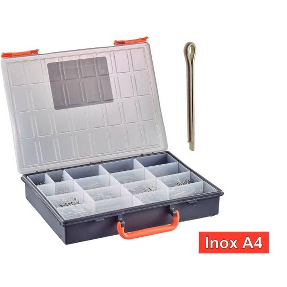 25 pasadores divididos 10 x 140 mm - DIN 94 - ISO 1234 - NFE27-487 - UNI 1336 - Inox A4 - D-Work
