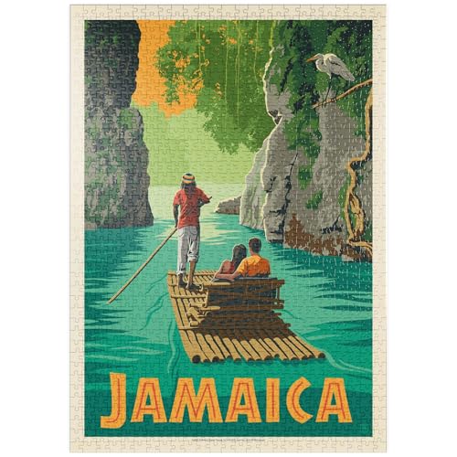 MyPuzzle Jamaïque : Rafting Au Paradis, Affiche Vintage - Premium 1000 Pièces Puzzle - Collection spéciale MyPuzzle de Anderson Design Group