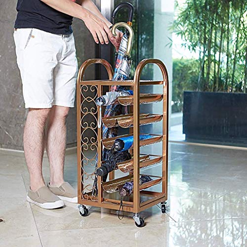 Range-parapluie mobile doré design pour optimiser les petits espaces - 7