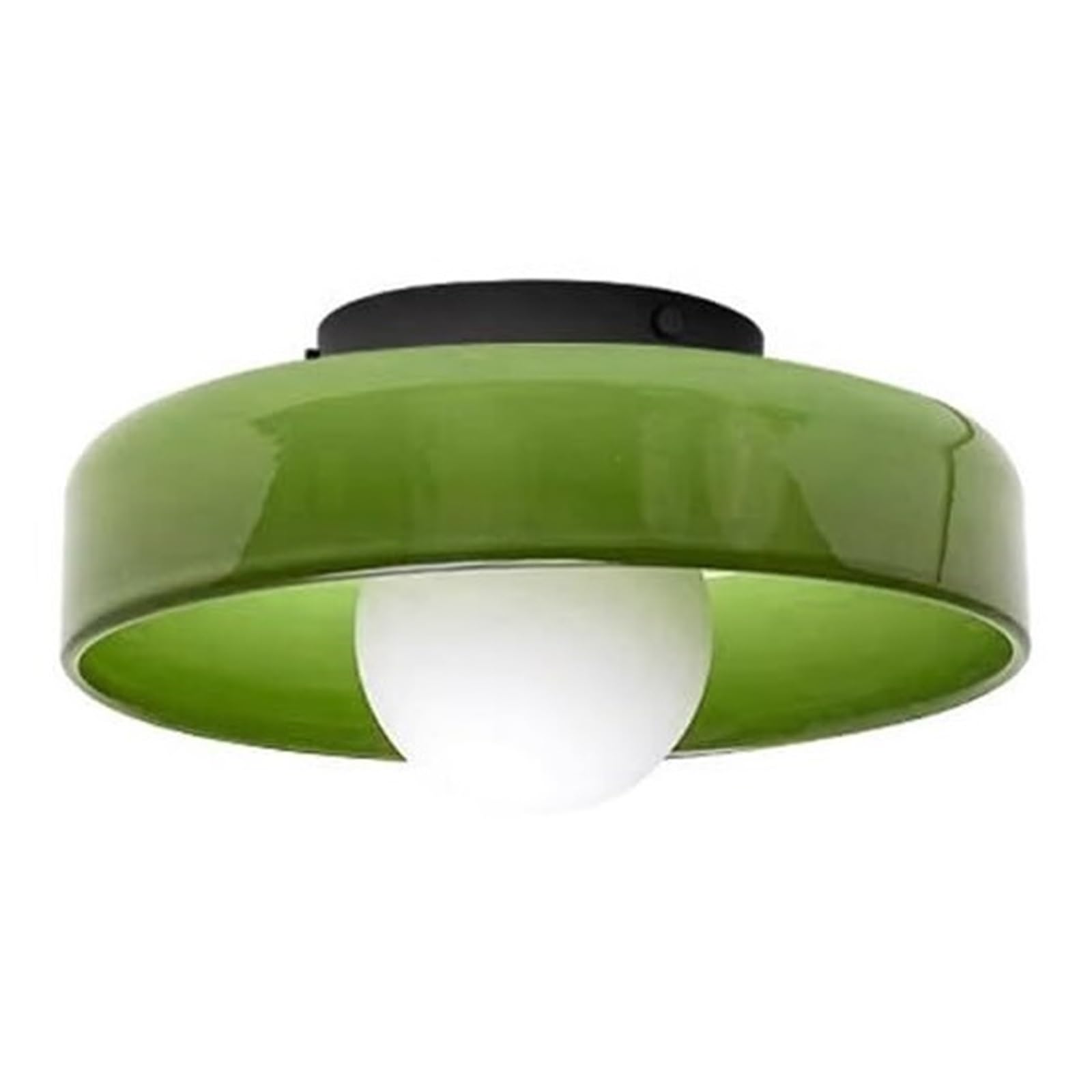KHUKHU Mid Century Modern Hallway Ceiling Light Fixtures Large White Orange Green Glass Kitchen Close to Ceiling Lamp Vintage Bedroom Wall Sconces Light for Foyer Entryway Staircase(Green)