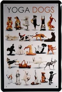 Tin Sign with Retro Comic Yoga Dogs 20 x 30 cm 814 product image