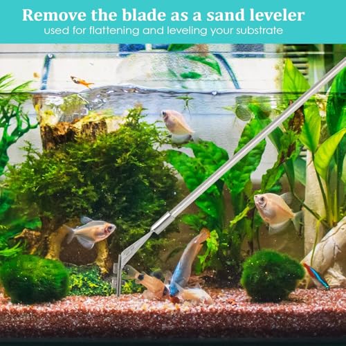 Image of VAYINATO Stainless Steel 45cm Long Handle Algae Scrapper with Stainless Steel Blade for Aquarium Fish Tank by Petzlifeworld