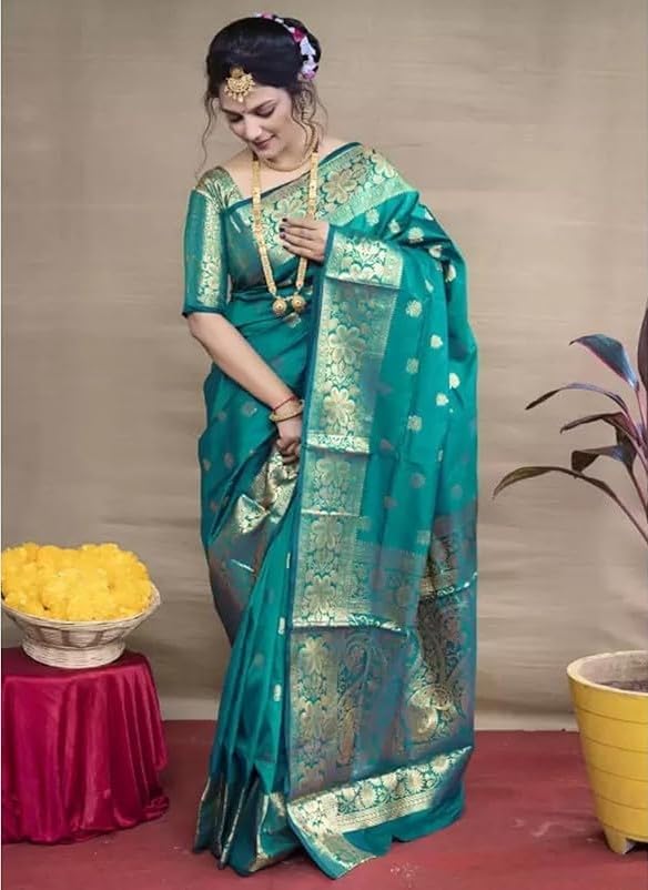 Image of RENVAANI Women's Traditional Kanjivaram Kanchipuram Silk Unstitched Lehenga Choli with Dupatta (MAROON DUP PINK)