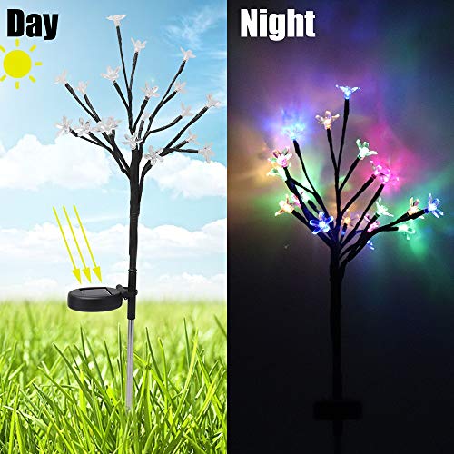 NOBRAND LED Solar Light for Garden Decoration Tree Flower Solar Lawn Lamp Waterproof Outdoor Landscape Lighting Path Lights Home Decor (Emitting Color : Tree Green Light)