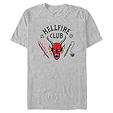 Netflix Men's Stranger Things Hellfire Cut Short Sleeve Tee Shirt, Athletic Heather, 3X-Large