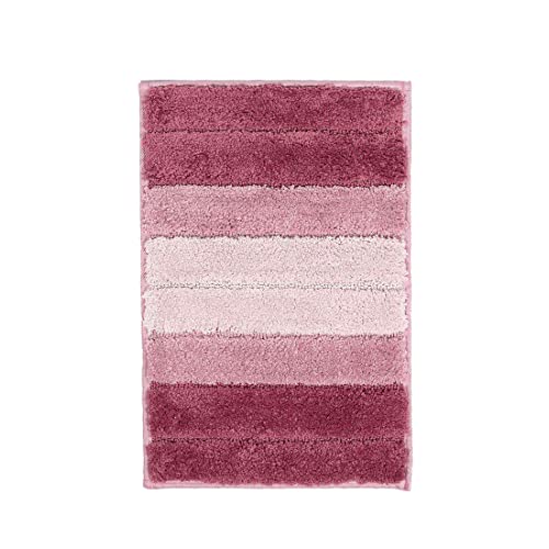 Acomoda Textil – Alfombra de Baño Suave y Absorbente para Ducha 40x60 cm. Alfombrilla de Pelo Antideslizante y Gruesa de Bañera Lavable y Cómoda. (1 Unidad, Rosa)