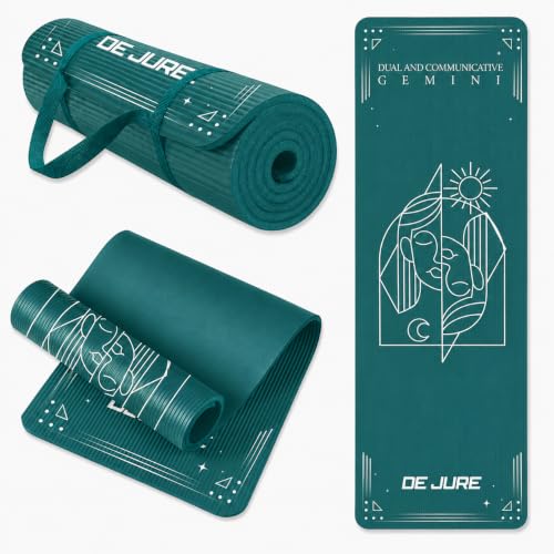 Image of De Jure Fitness Yoga Mat for Women and Men, 13mm Extra Thick Non-Slip NBR Exercise Mat for Yoga, Pilates, Gym & Floor Workouts - with Carry Strap - Gemini