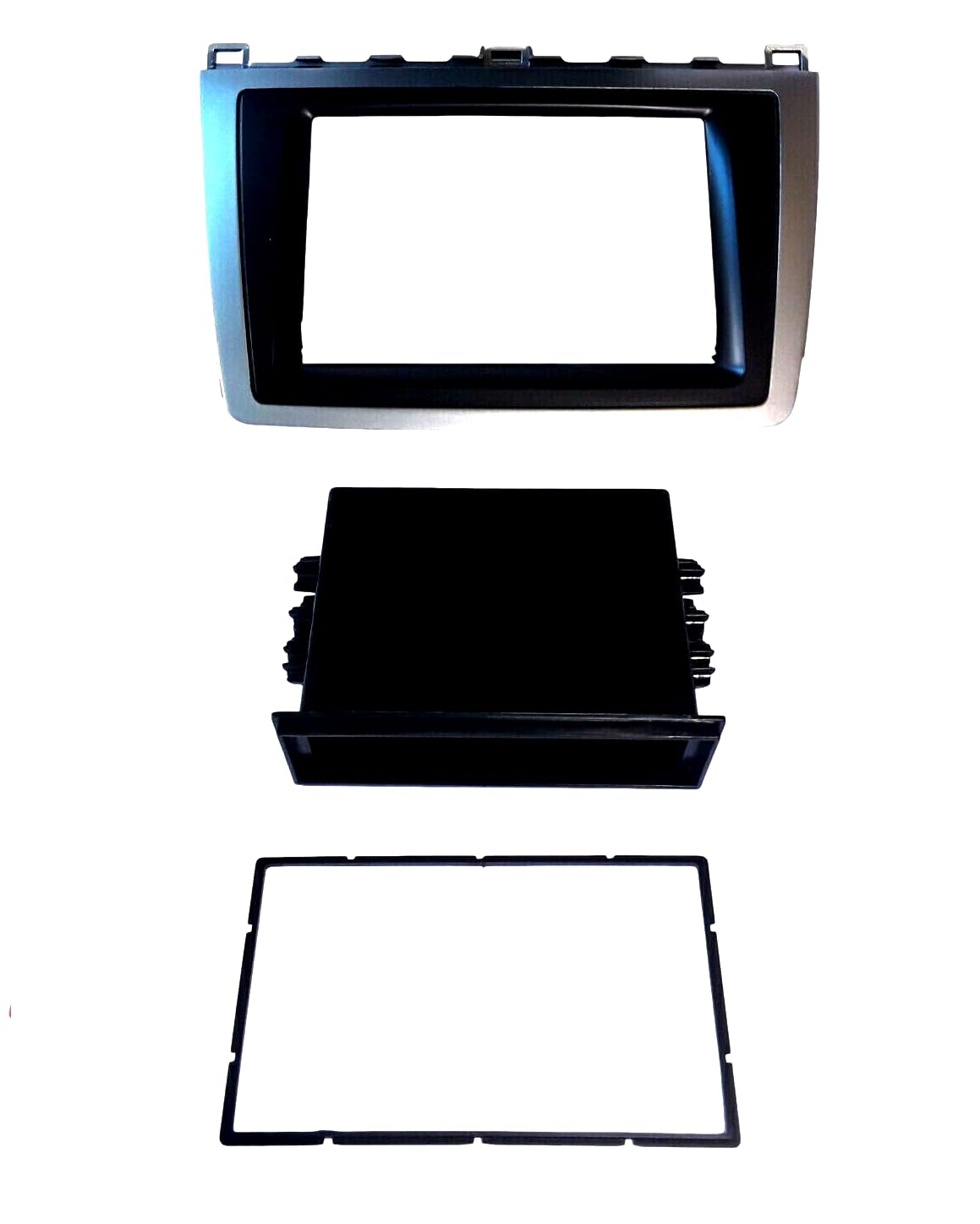 Double DIN Car Stereo Radio Installation Dash Trim Bezel Kit with Pocket Compatible with Mazda 6 (Dash Kit + Wiring Harness + Antenna Adapter) 2009 2010 2011 2012 2013