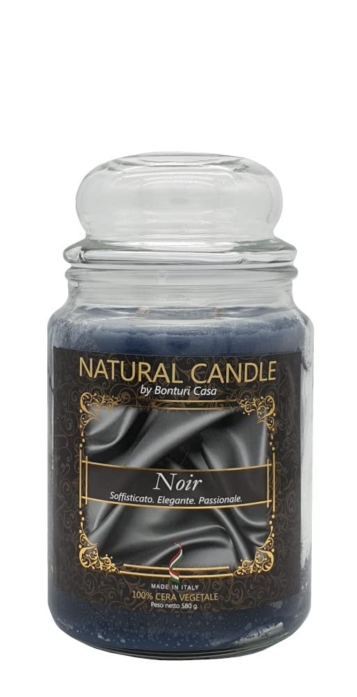 NATURE Kerze Duftkerze 100% pflanzliches Wachs - Giara 580g Noir