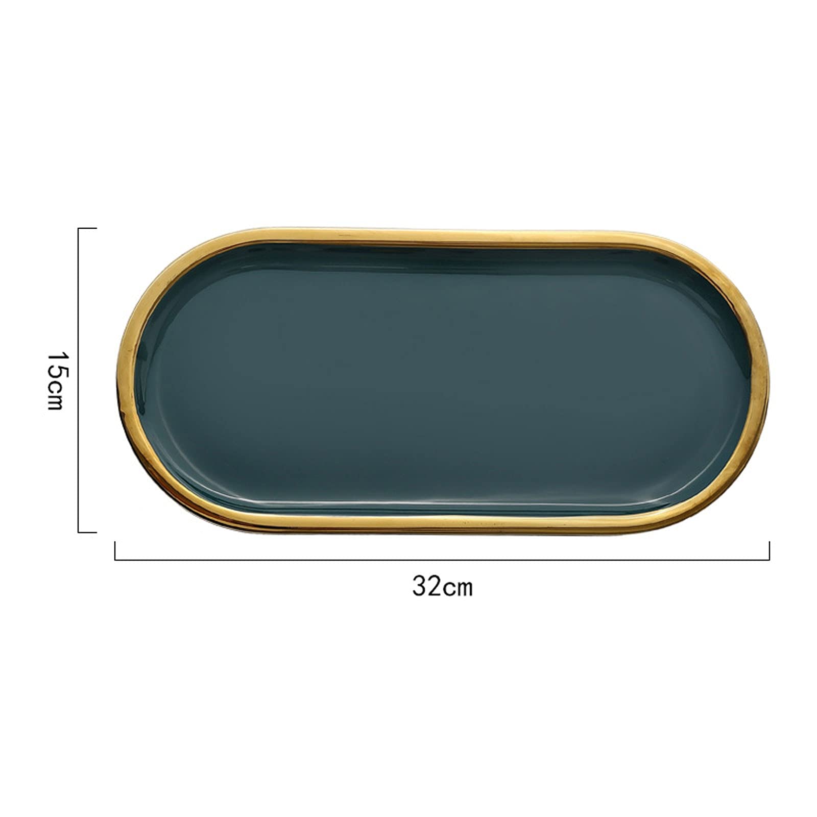 Foodservice Vassoio Vano vano vassoio Phnom Penh vassoio for uso domestico torta in ceramica torta dessert piastra creativa ovale stoccaggio piatto gioielli piastra verde snack piatto, 10/12 pollici p