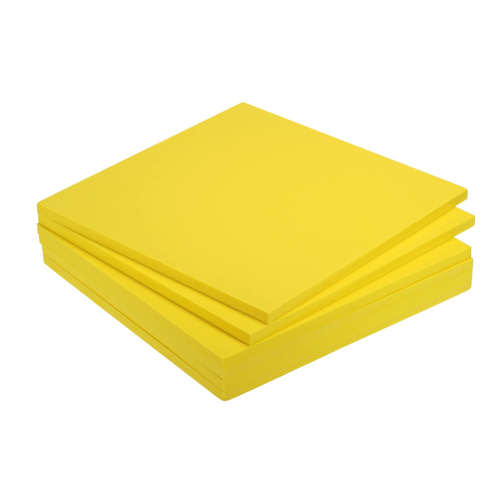 QUARKZMAN Espuma EVA Hojas Amarillo, Espuma para Tapizar 25x25cm Espesor 10mm, para Disfraces Artes Proyectos DIY, Paquete de 6