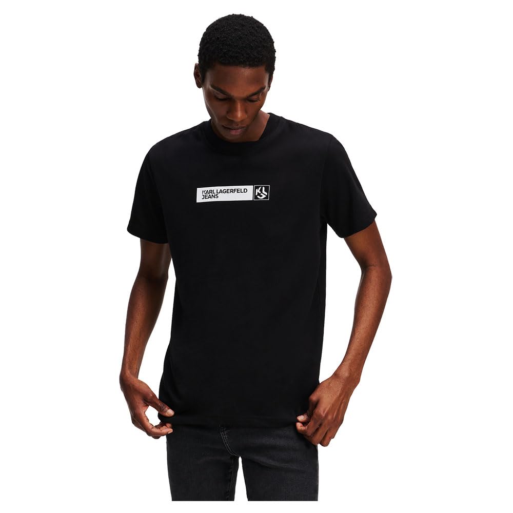 KARL LAGERFELD JEANS, Men's, Slim Short Sleeve Graphic Tee, Slim Fit, Black, XXL