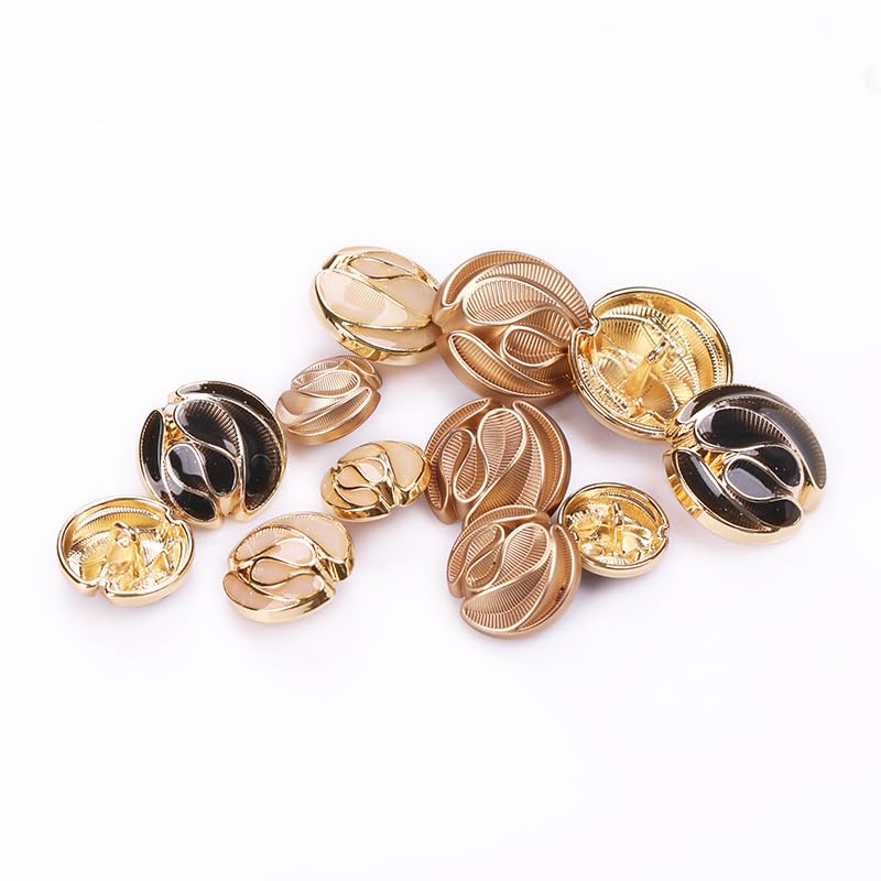 20 piezas arrugadas, for ropa, cárdigans, abrigos(Black,18 mm)