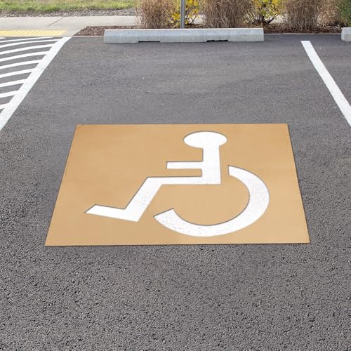 Pochoir pour handicap de stationnement lavable 80x64cm avec découpe haute précision pour parking