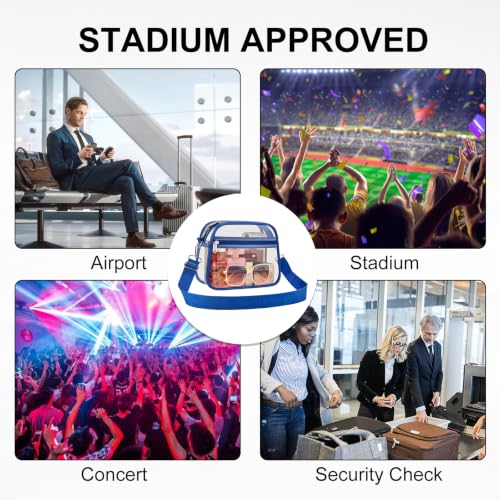 Image of USPECLARE Clear Bag for Stadium Events Clear Sports Fan Handbags Purses | Unisex 0.4 mm Thickened Waterproof PVC,Approved for Concerts,Game Days,Outdoor Events