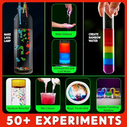 Image of Kit4Curious Science Experiment Kit | Chemistry Reactions + Physics Projects STEM Learning Educational kit | Birthday Gifts Ideas for Kids 6,7,8,9,10,11,12,13,14 Year Olds