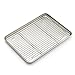 Supremery Plaque de cuisson avec grille de refroidissement, rectangulaire en acier inoxydable, plaque de four et grille de refroidissement pour la cuisson, 40 x 30 x 2,5 cm