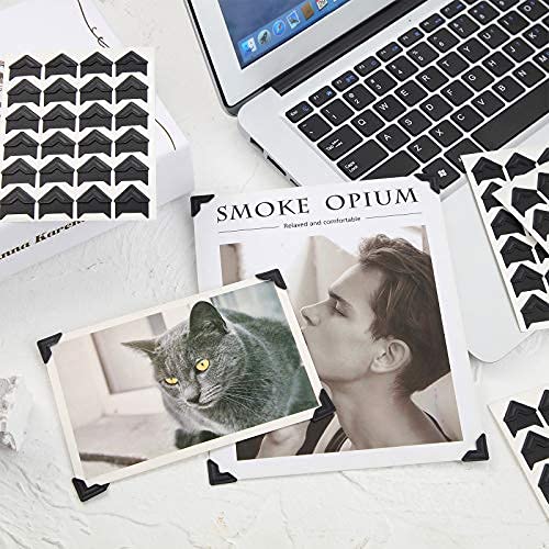 Pajean 720 Pieces Photo Corners Self Adhesive Black Photo Corners For Scrapbooking And Stamping Supplies Diy Scrapbook Stickers Album Diary Personal Journal Diary Organizer (Black) #TOP6