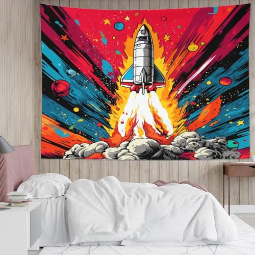 Poster mural fusée 3D solution déco rapide sans peinture 150x200 - 5