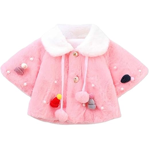 ANESHA Baby Girls Winter Cape for Kids