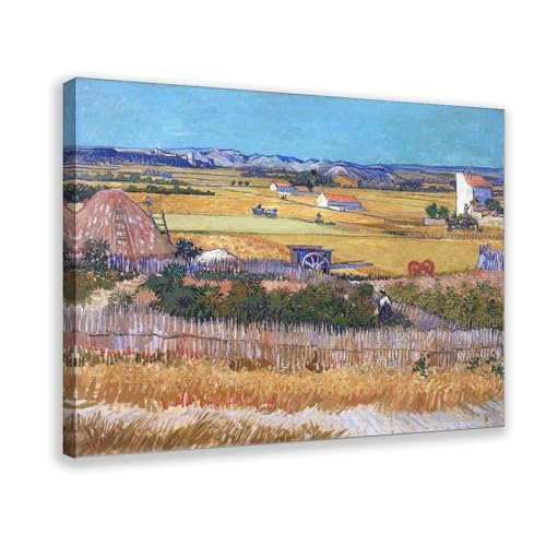Toile tendue de Oogst Van Gogh tableau de 50,8 cm avec cadre à suspendre
