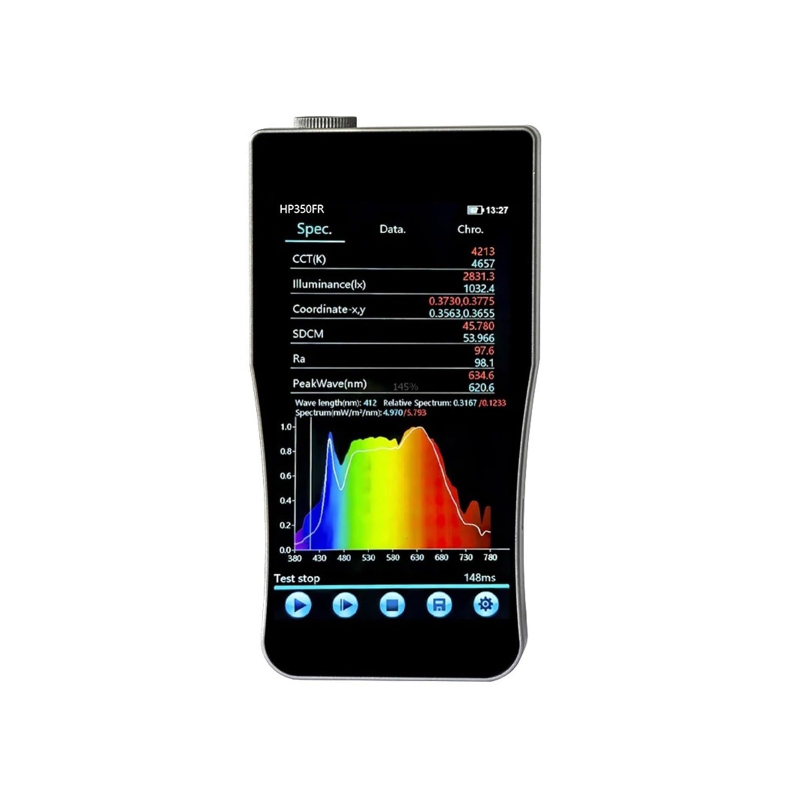 Mthckxjbsuz One Color Spectrometer Portable, Portable 380-1050Nm Hp350fr Spectral Irradiance Meter