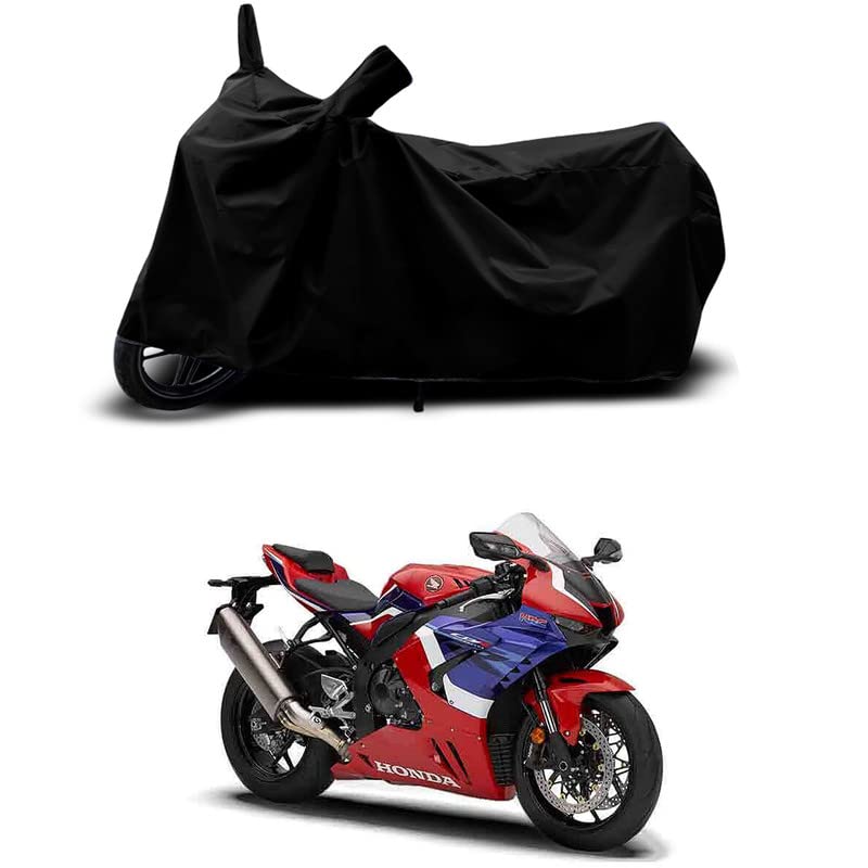 Image of 100% Scratchproof /UV-Rays /Heat Protection /Birds Dropping /Water Resistant /Dust Proof /Waterproof /Bike Scooty Two Wheeler Body Cover Compatible for Honda CBR1000RR-R BS6 All Varients[Black]