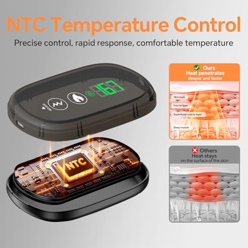 3-in-1 Heated Foot, Knee, and Shoulder Massager with Vibration - Cordless, Touchscreen Control, 210 mins Battery
