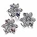 ISKYBOB Set of 3 Mini Jaw Clips, Vintage Metal Rhinestone Hair Claw Clip Hair Accessories for Women Girls
