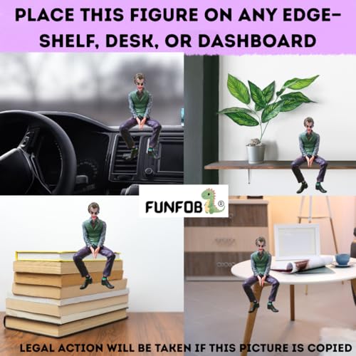 Image of FUNFOB Joker Action Figure for Car Desk Gifting Height-15cm Collectible PVC Multicolour | Joker -Figure
