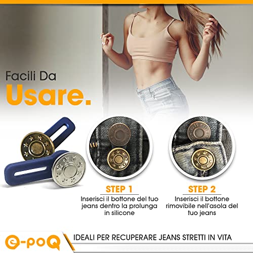 E-poQ® - 10 Bottoni Rimovibili Jeans con