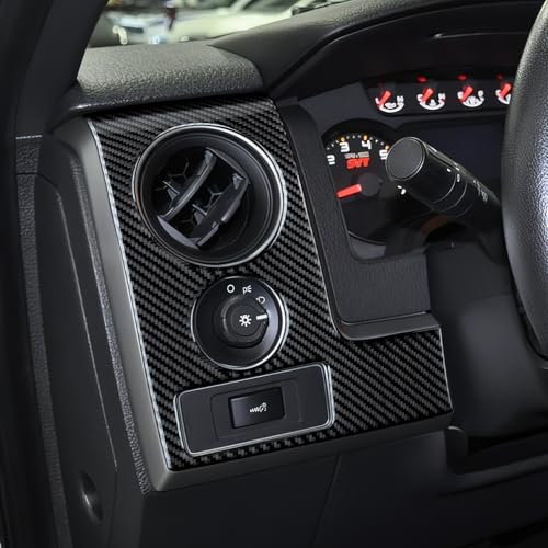 Image of Car Carbon Fiber Trim Center Console Dashboard Panel Sticker Decal Cover for Ford F150 2009-2014 Interior Accessories