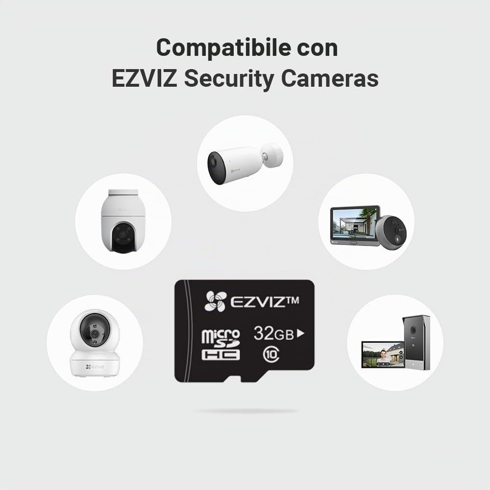 EZVIZ Scheda di memoria Micro SD da 32 GB, classe 10 UHS ad alta velocità per fotocamera, smartphone, computer, macchina fotografica, monitoraggio, tachigrafo, tavolo