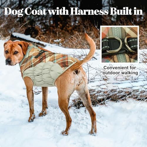 Image of Lelepet Dog Winter Coat Dog Coats for Extra Large Dogs Waterproof Jacket | Reflective Cold Weather Coats with Harness Built in Windproof Zip-Up Winter Fleece Vest Snowsuit Great Dane 3XL
