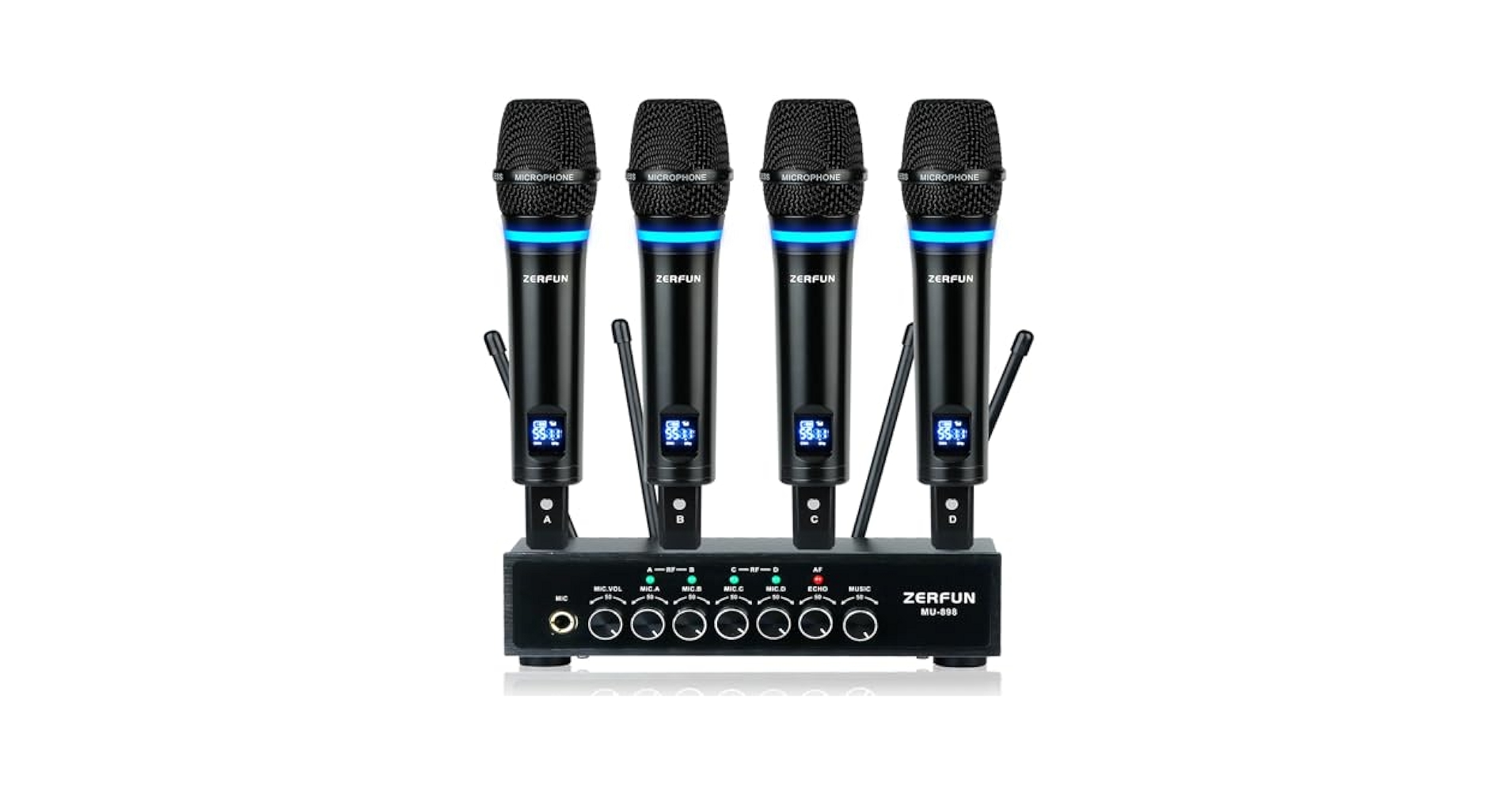 ammoon AM-4D UHF ワイヤレス マイク システム マイク4本 Yahoo!オークション - 【動作品 】 ammoon AM-4D