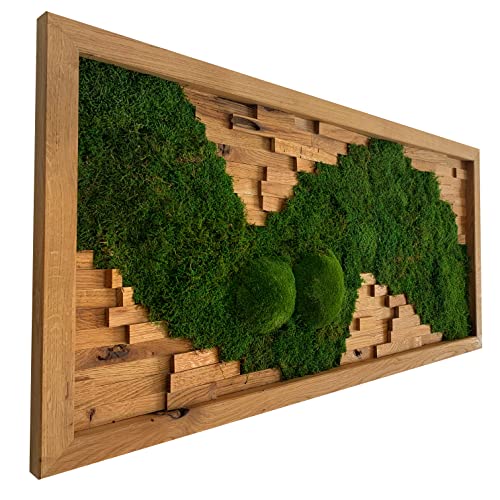 Tableau en mousse isolant acoustique avec cadre en chêne massif pour mur de séjour