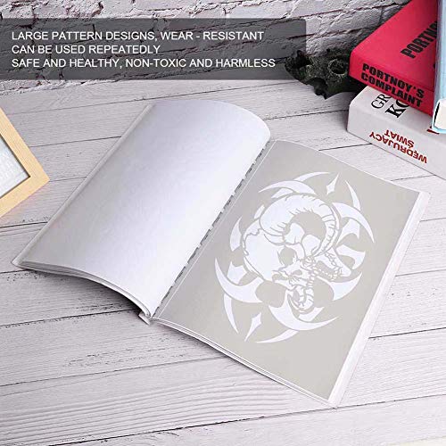 Set of temporary tattoo stencils booklet with 30 different reusable