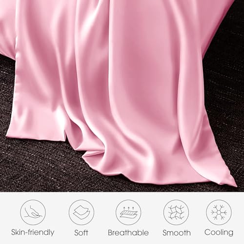 Image of 100% Silk Pillowcase for Hair and Skin Toddler Size 2 Pack Mulberry Silk Pillow Case 13 x 18 Inches Highest 6A Silk Kids /Travel Pillow Cover Soft Breathable Cooling with Hidden Zipper, Pink