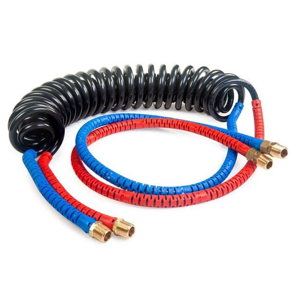 15' Air Brake Coil-in-Coil Compact Intelli-Flex Kink-Repairing Service And Emergency Coil Pair With 40" Leads