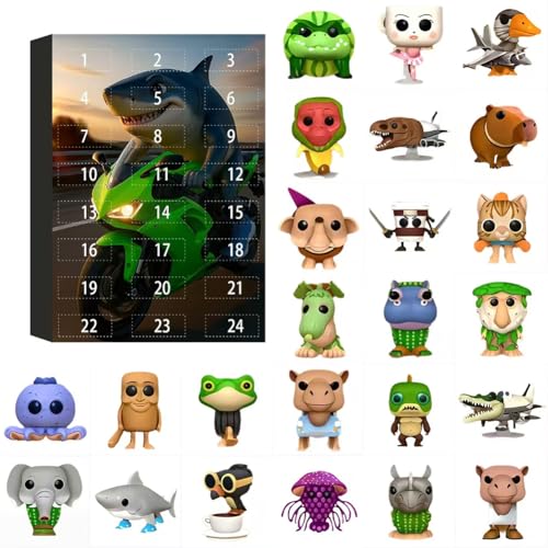 Introti Tung Tung Tung Sahur Calendario dell'Avvento, Tralalero Tralala Figure Toys, 24 Giorni Tung Tung Tung Sahur Figura Conto Alla Rovescia Calendario Collezione Decorazione Regali