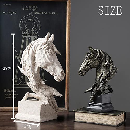 PIGPIGFLY Sculptures,Decorative Animal,Horse Head,Decorative Living Room,Abstract Sculpture,Home Store Decoration,Modern Living Room Ornaments(Black) - Image 4