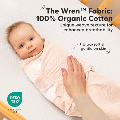 Image of 3-Pack Organic Swaddles for Newborns, Baby Swaddles 0-3 Months (Angelic) | Newborn Swaddle Sleep Sacks, Soft Cotton, Infant, Baby Swaddle Wraps, Girls, Boys, Large Hook & Loop Closure