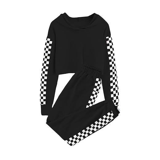 Meikulo Kids 2 Piece Outfits Girls Crop Tops Hoodies Long Sleeve Fashion Sweatshirts and Sweatpants