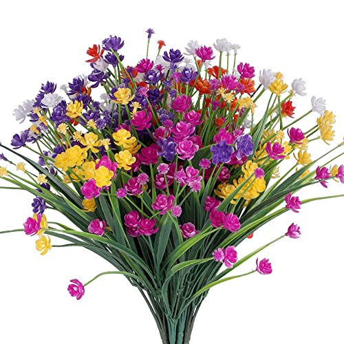 Xbsduih 10 Paquetes de Flores Artificiales para Exteriores, Resistentes una los Rayos UV, Sin DecoloracióN, Plantas de PláStico SintéTico.